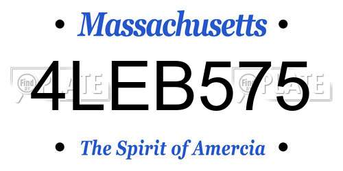 4LEB575 Massachusetts License Plate