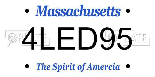 4LED95 Massachusetts License Plate