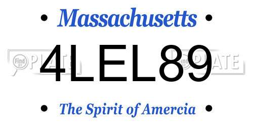 4LEL89 Massachusetts License Plate
