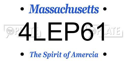 4LEP61 Massachusetts License Plate