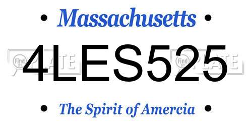 4LES525 Massachusetts License Plate