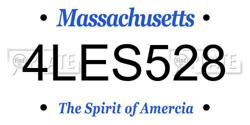 4LES528 Massachusetts License Plate
