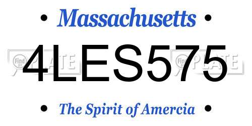 4LES575 Massachusetts License Plate