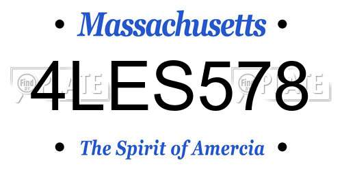 4LES578 Massachusetts License Plate