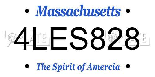 4LES828 Massachusetts License Plate