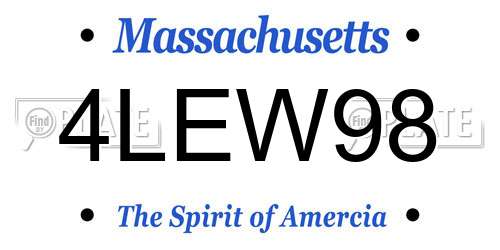 4LEW98 Massachusetts License Plate