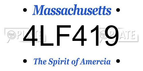 4LF419 Massachusetts License Plate