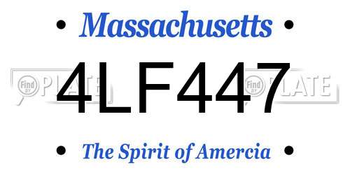 4LF447 Massachusetts License Plate