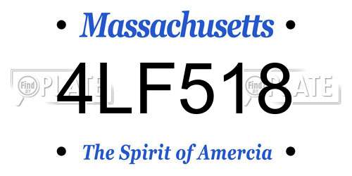 4LF518 Massachusetts License Plate