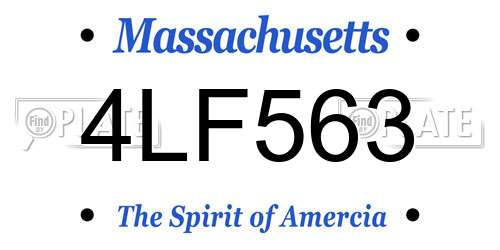 4LF563 Massachusetts License Plate