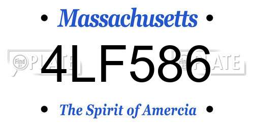 4LF586 Massachusetts License Plate