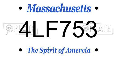 4LF753 Massachusetts License Plate