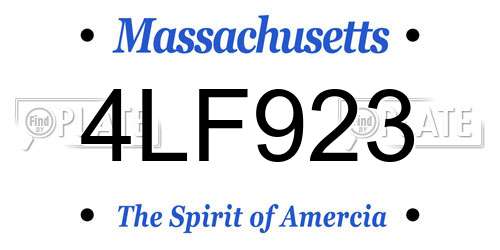 4LF923 Massachusetts License Plate