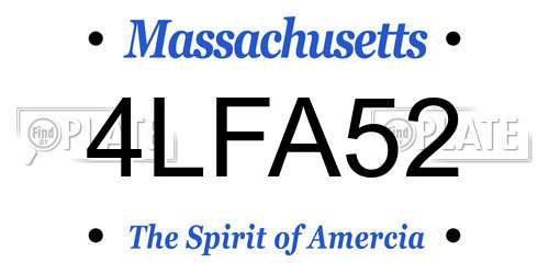 4LFA52 Massachusetts License Plate