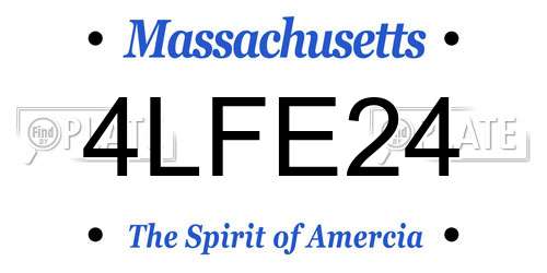 4LFE24 Massachusetts License Plate