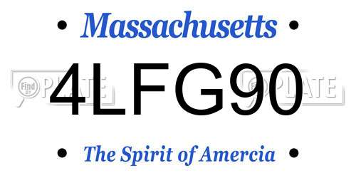 4LFG90 Massachusetts License Plate