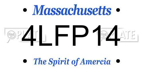 4LFP14 Massachusetts License Plate