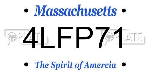 4LFP71 Massachusetts License Plate