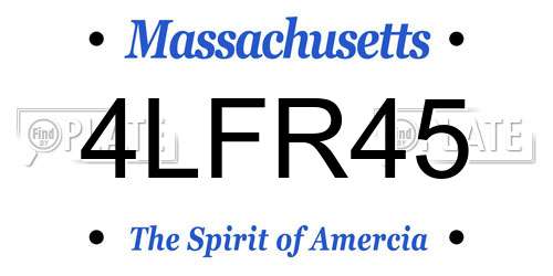 4LFR45 Massachusetts License Plate
