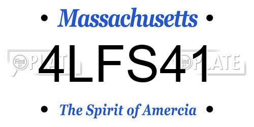 4LFS41 Massachusetts License Plate