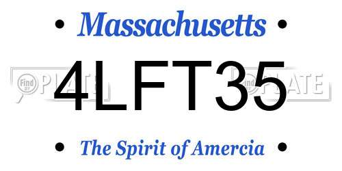 4LFT35 Massachusetts License Plate