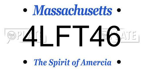 4LFT46 Massachusetts License Plate