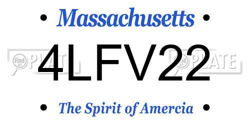 4LFV22 Massachusetts License Plate