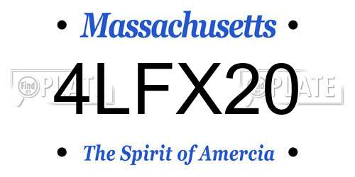 4LFX20 Massachusetts License Plate