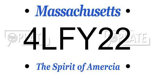 4LFY22 Massachusetts License Plate