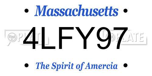 4LFY97 Massachusetts License Plate