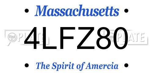 4LFZ80 Massachusetts License Plate