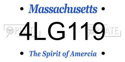 4LG119 Massachusetts License Plate