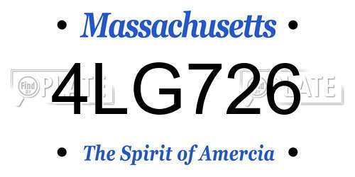 4LG726 Massachusetts License Plate