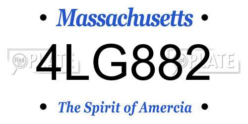 4LG882 Massachusetts License Plate