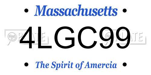 4LGC99 Massachusetts License Plate