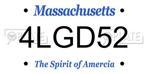 4LGD52 Massachusetts License Plate