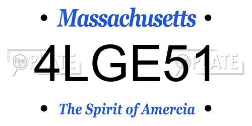 4LGE51 Massachusetts License Plate