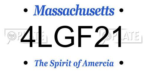 4LGF21 Massachusetts License Plate