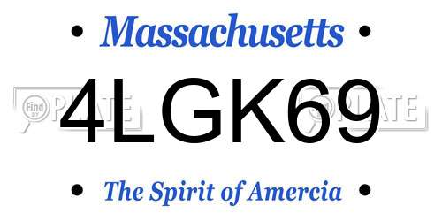 4LGK69 Massachusetts License Plate