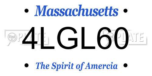 4LGL60 Massachusetts License Plate
