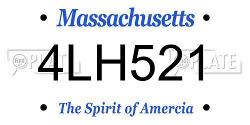 4LH521 Massachusetts License Plate