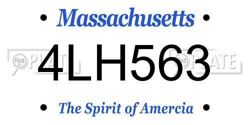 4LH563 Massachusetts License Plate
