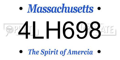 4LH698 Massachusetts License Plate