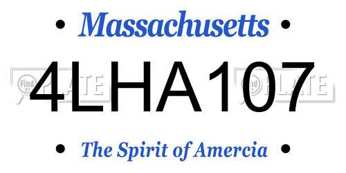 4LHA107 Massachusetts License Plate