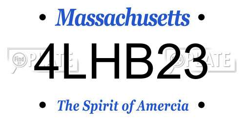 4LHB23 Massachusetts License Plate