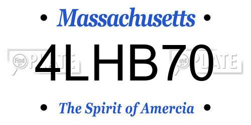 4LHB70 Massachusetts License Plate