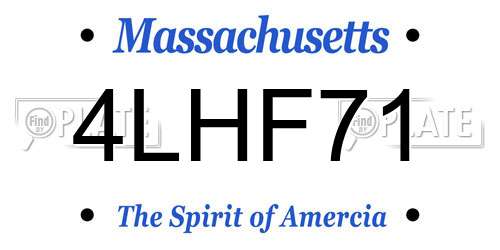 4LHF71 Massachusetts License Plate