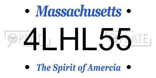 4LHL55 Massachusetts License Plate