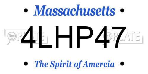 4LHP47 Massachusetts License Plate