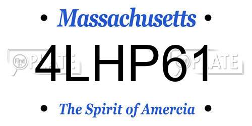4LHP61 Massachusetts License Plate